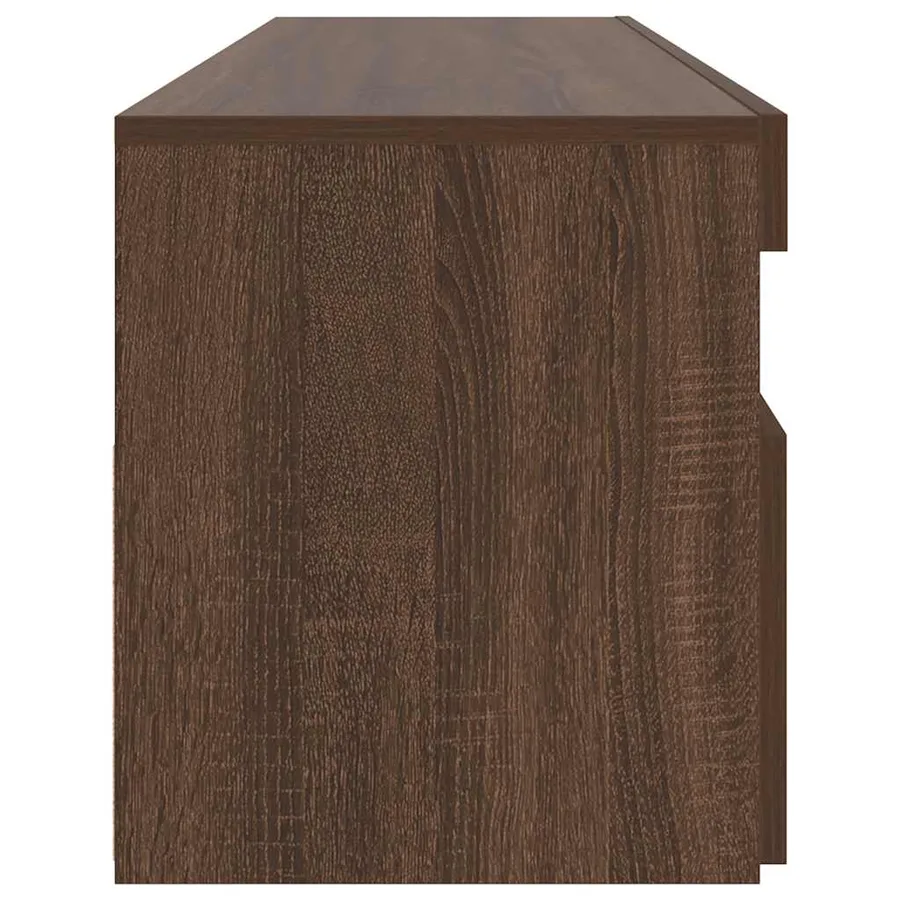 Meuble TV avec lumières LED Chêne marron 90x35x40 cm - 9