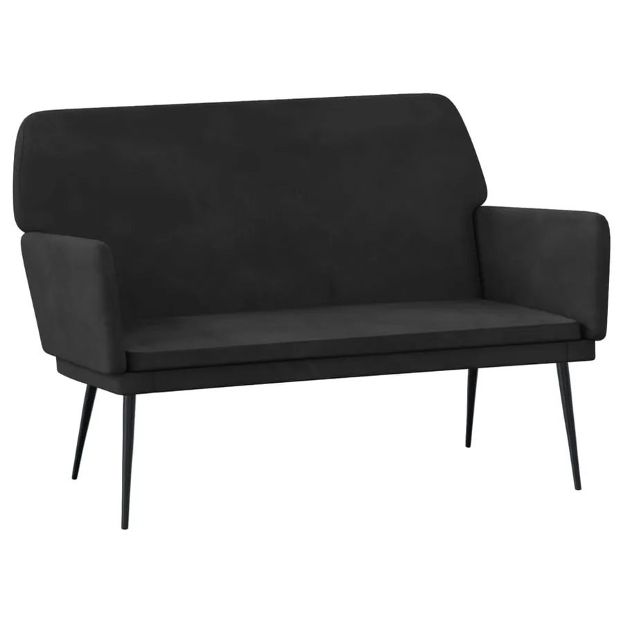 Banc Noir 108x79x79 cm Velours - 2