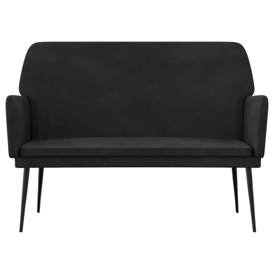 Banc Noir 108x79x79 cm Velours - 3