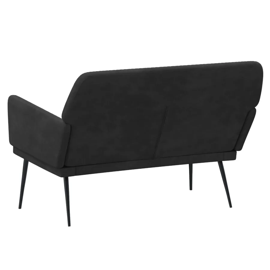 Banc Noir 108x79x79 cm Velours - 5
