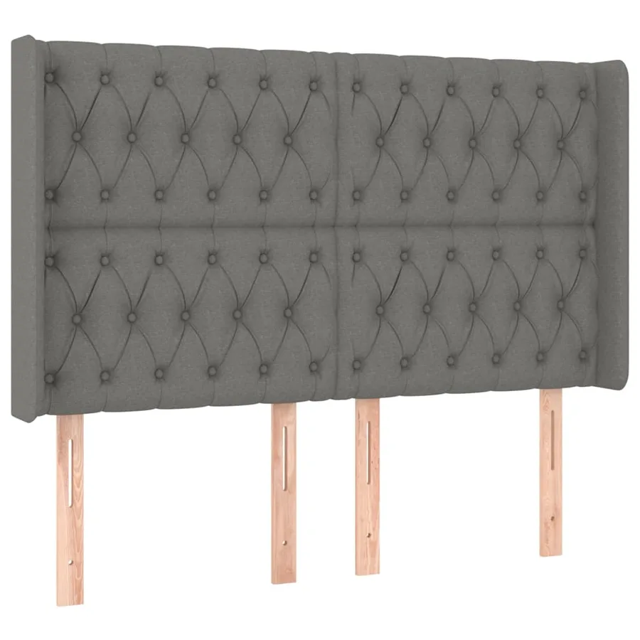 Sommier à lattes de lit matelas LED Gris foncé 160x200 cm Tissu - 7