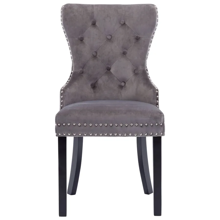 Chaises à manger lot de 2 gris velours - 4