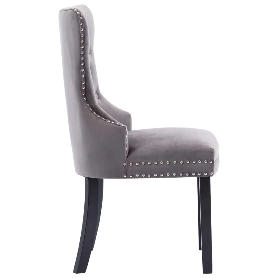 Chaises à manger lot de 2 gris velours - 5