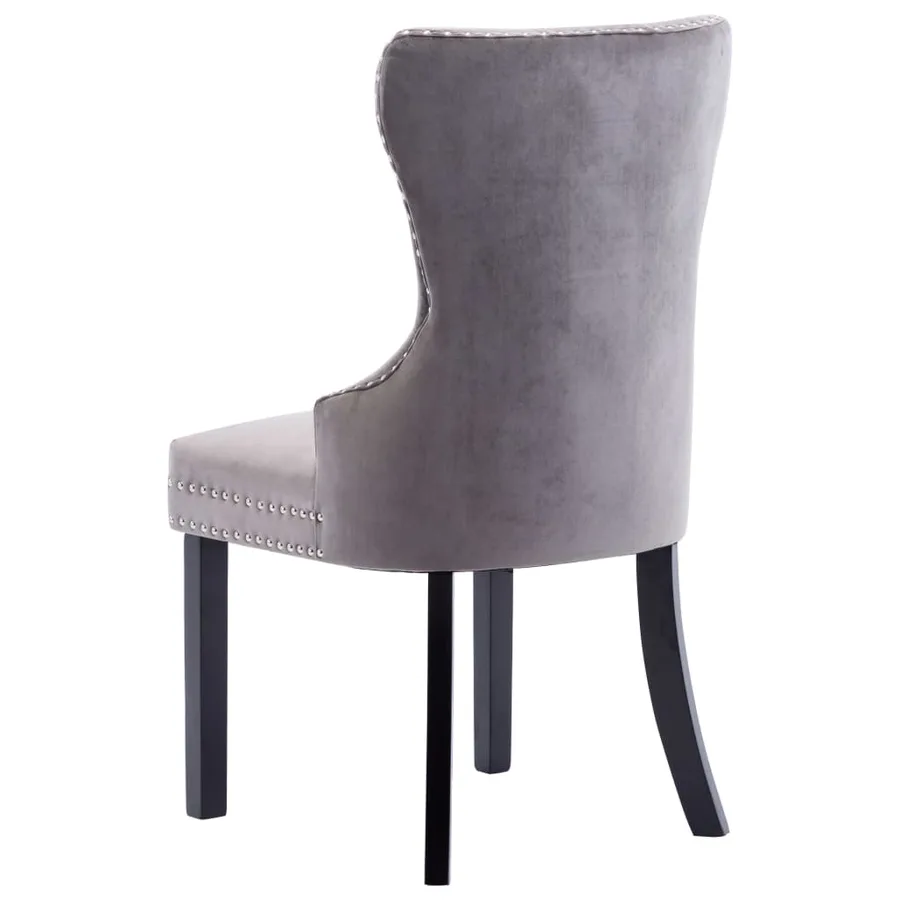 Chaises à manger lot de 2 gris velours - 6