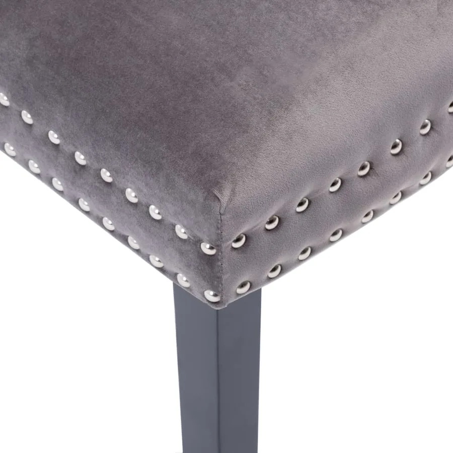 Chaises à manger lot de 2 gris velours - 8