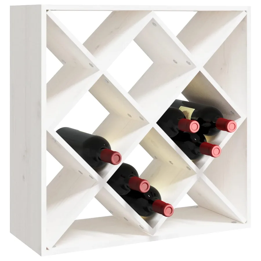 Armoire à vin Blanc 62x25x62 cm Bois de pin massif - 6