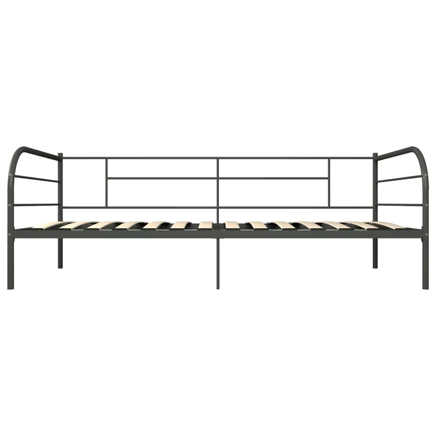 Cadre de lit de repos sans matelas gris métal 90x200 cm - 4