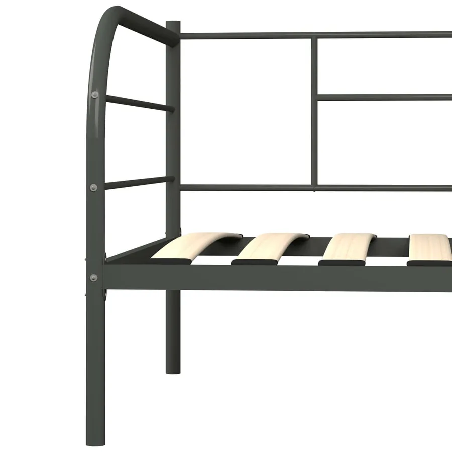 Cadre de lit de repos sans matelas gris métal 90x200 cm - 6