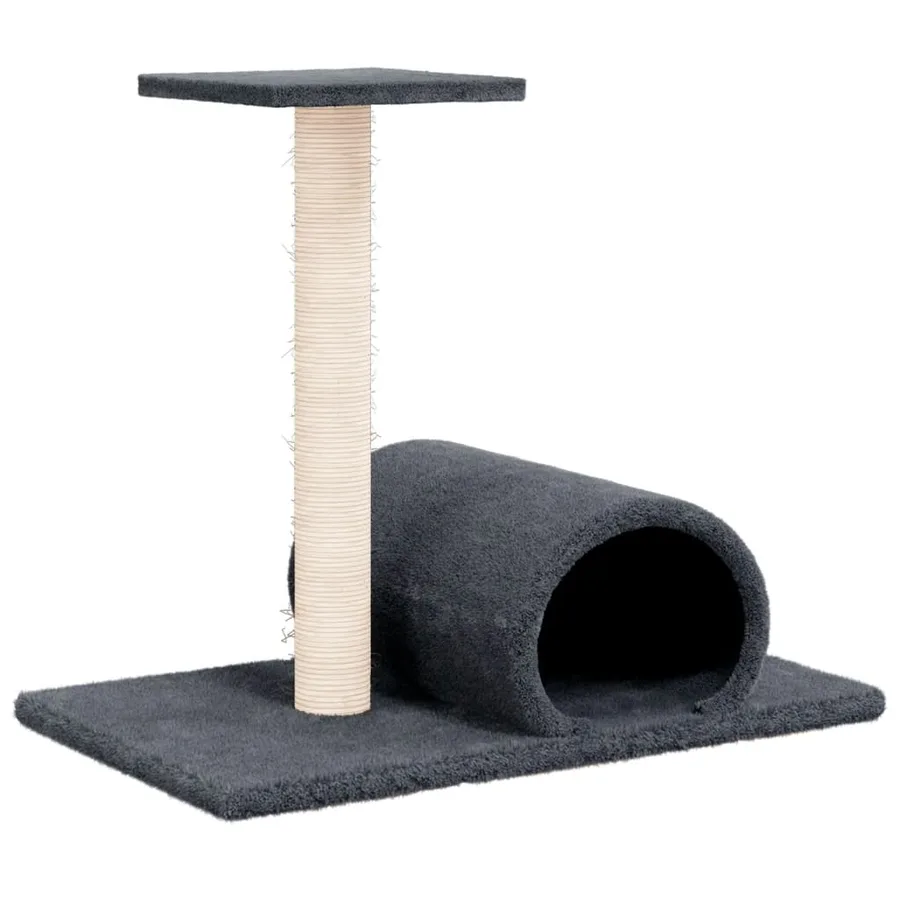 Arbre à chat avec tunnel Gris foncé 60x34,5x50 cm - 2