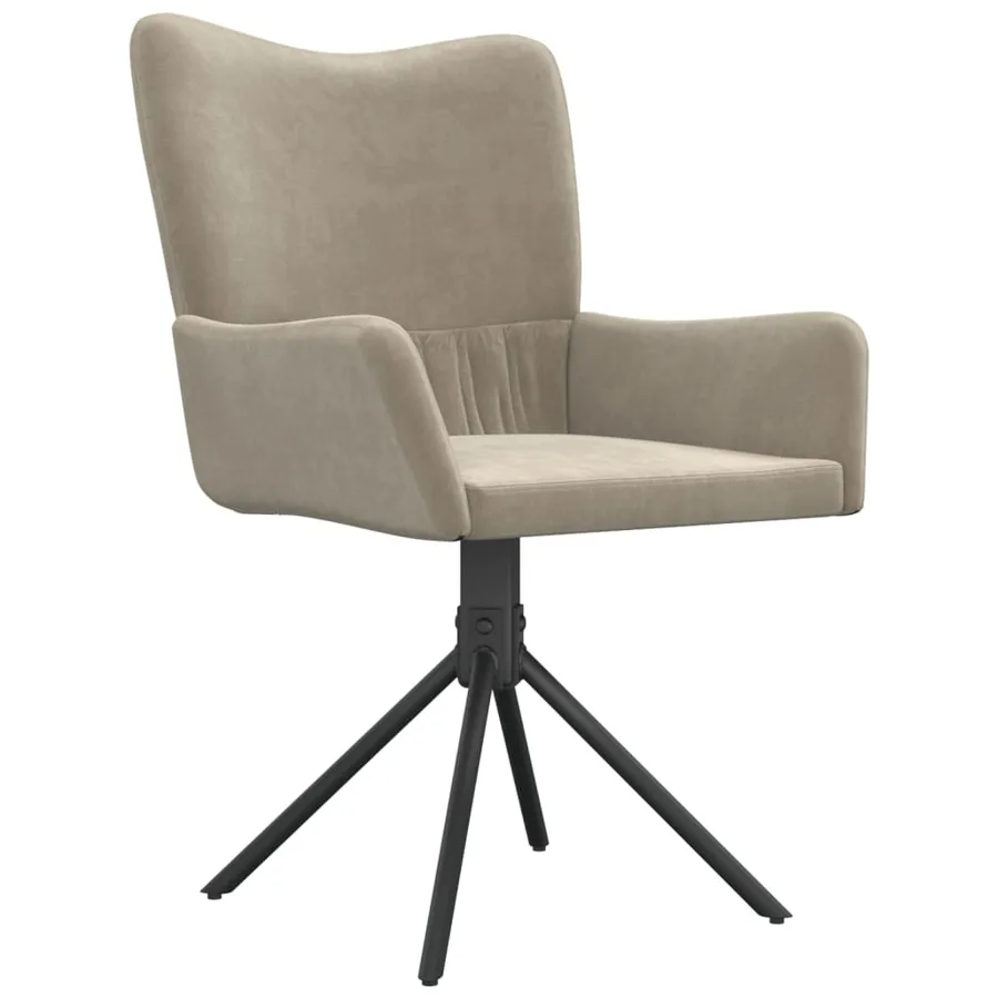 Chaises pivotantes à manger lot de 2 Gris clair Velours - 4