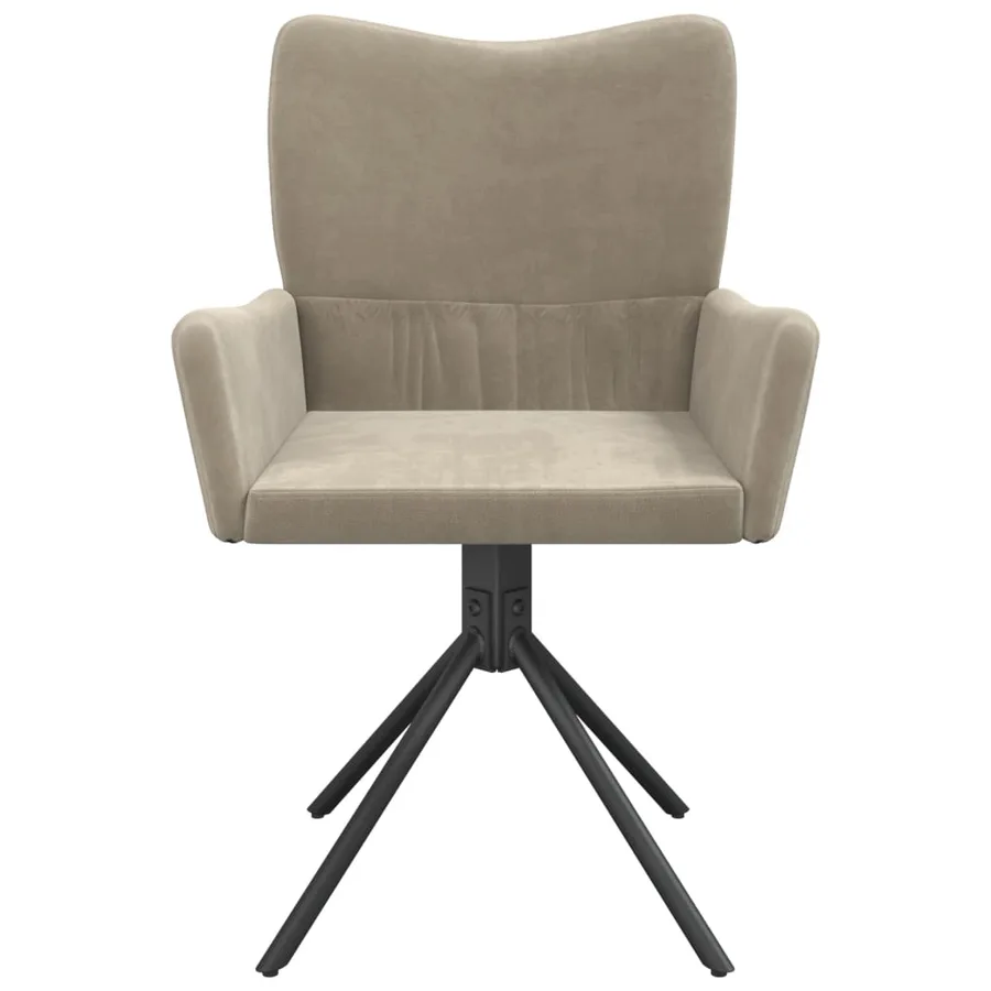 Chaises pivotantes à manger lot de 2 Gris clair Velours - 5