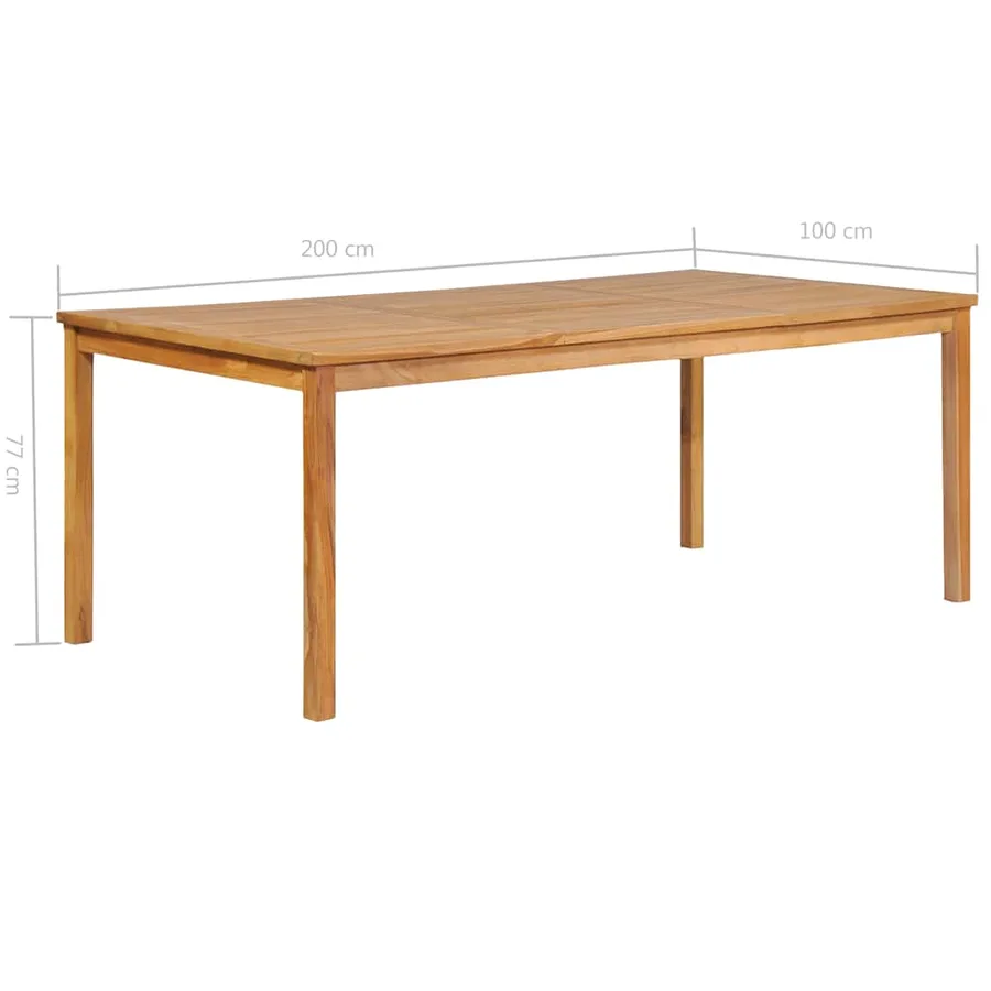 Ensemble de salle à manger de jardin 9 pièces 200 x 100 cm en bois de teck massif - 14