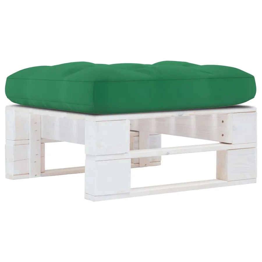 Pouf palette de jardin Bois de pin imprégné de blanc