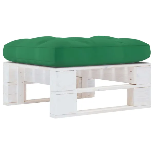 Pouf palette de jardin Bois de pin imprégné de blanc