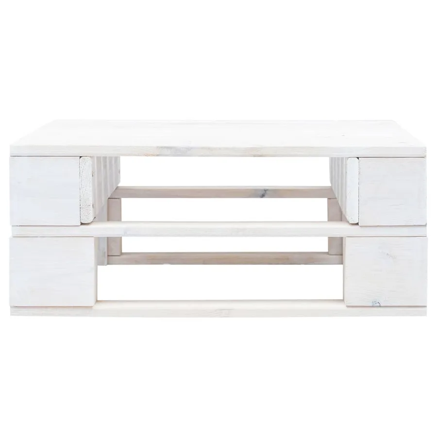Pouf palette de jardin Bois de pin imprégné de blanc - 3