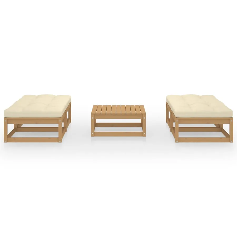 Salon de jardin 5 pcs avec coussins Bois de pin massif - 2
