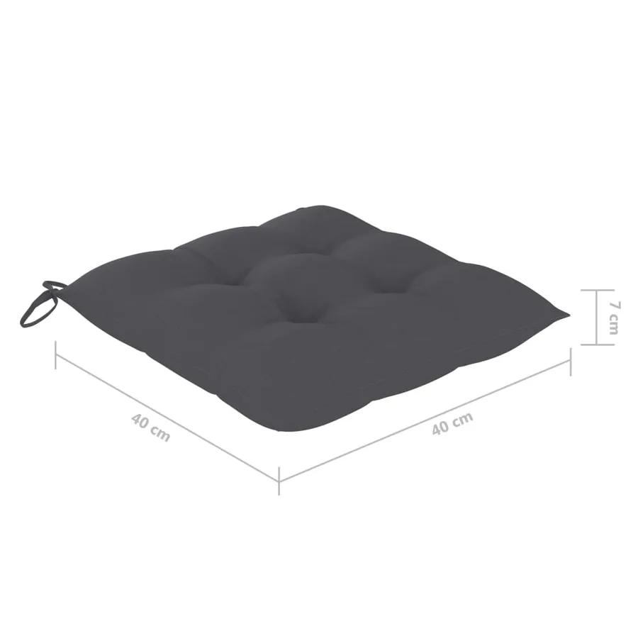 Ensemble à manger d'extérieur pliable avec coussin 3 pcs Teck - 17