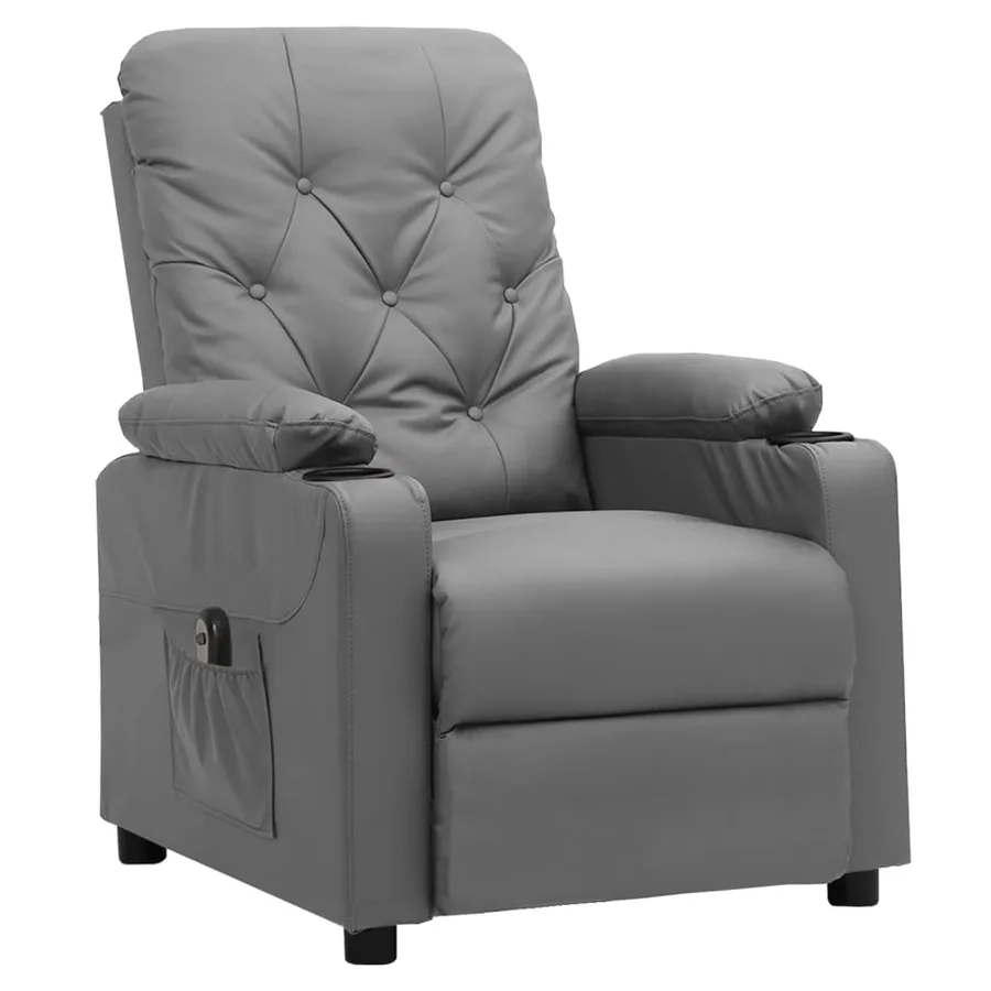 Fauteuil inclinable électrique Gris Similicuir - 2