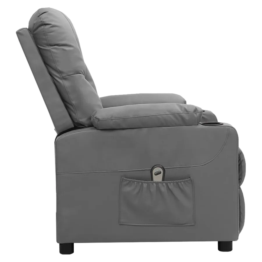 Fauteuil inclinable électrique Gris Similicuir - 4