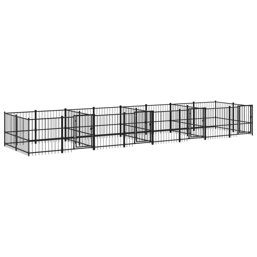 Chenil d'extérieur pour chiens Acier 15,02 m² - 2