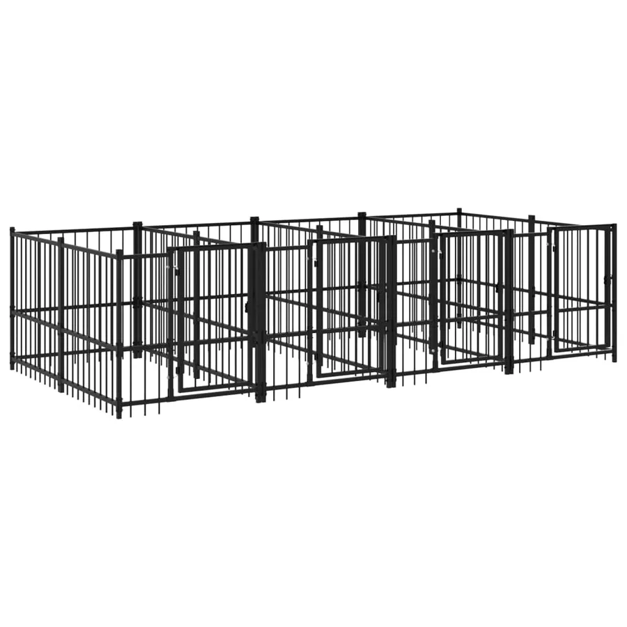 Chenil d'extérieur pour chiens Acier 7,51 m² - 2