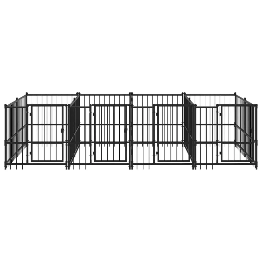 Chenil d'extérieur pour chiens Acier 7,51 m² - 3