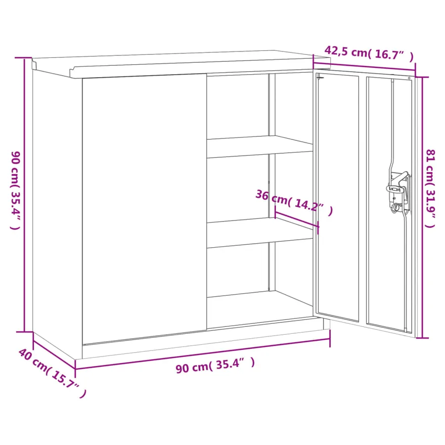 Classeur blanc 90x40x130 cm acier - 14
