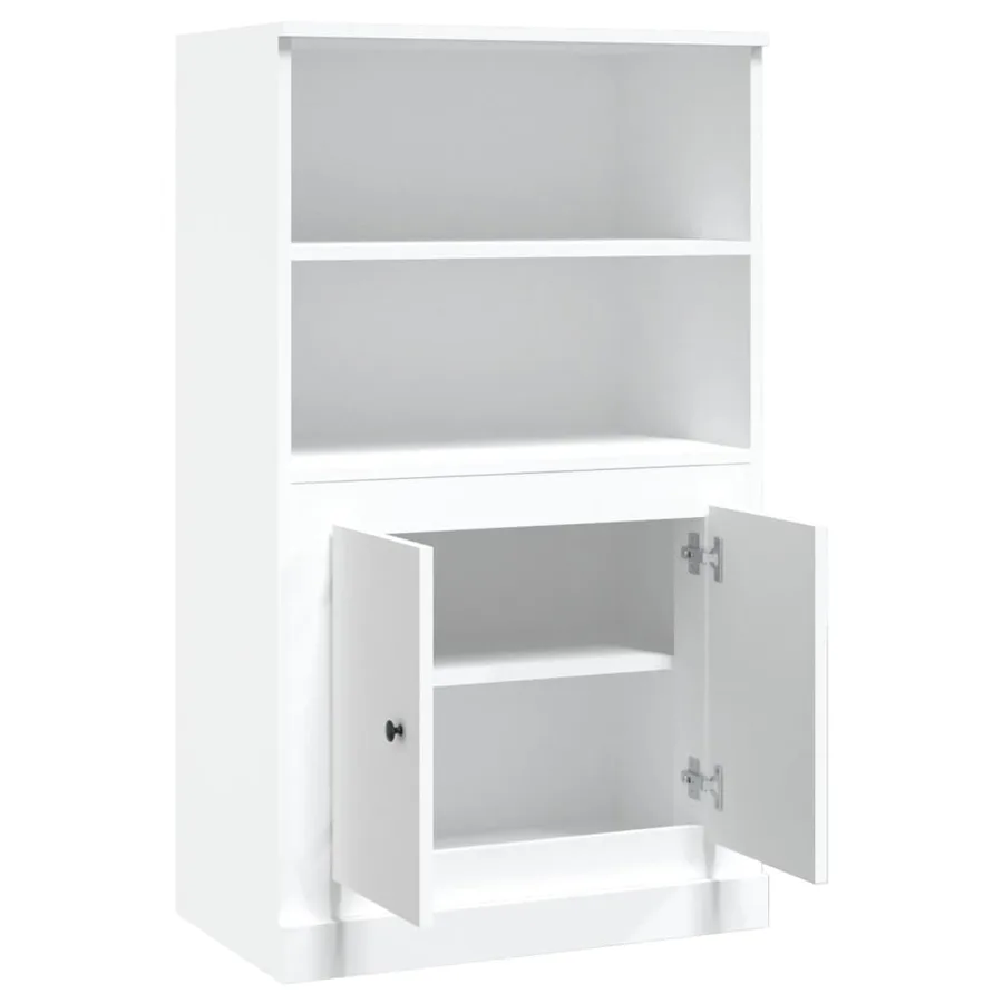 Buffet haut blanc 60x35,5x103,5 cm bois d'ingénierie - 8