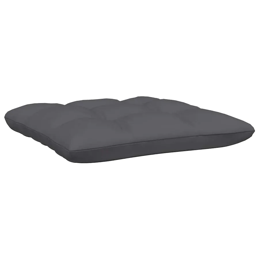 Repose-pied de jardin avec coussin anthracite Bois de pin blanc - 4