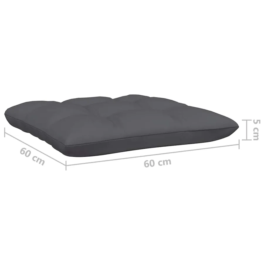 Repose-pied de jardin avec coussin anthracite Bois de pin blanc - 6