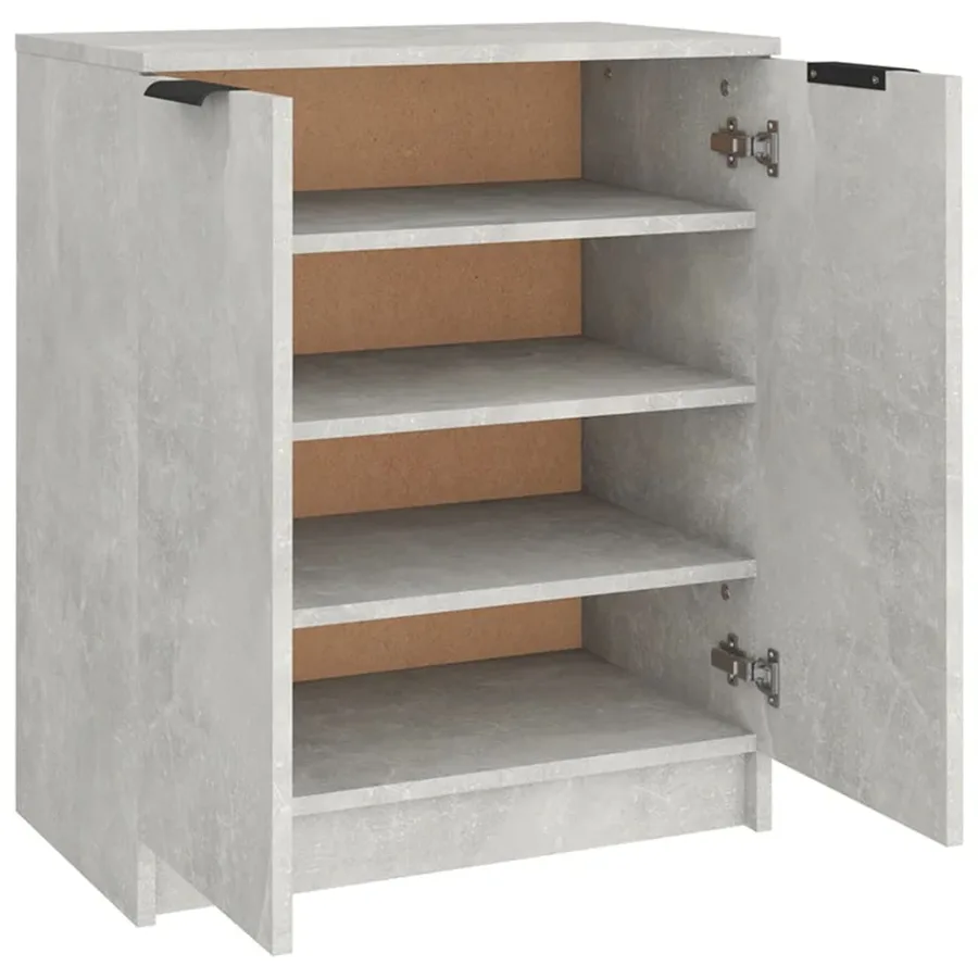 Armoire à chaussures Gris béton 59x35x70 cm Bois d'ingénierie - 5