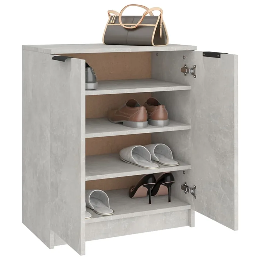 Armoire à chaussures Gris béton 59x35x70 cm Bois d'ingénierie - 8