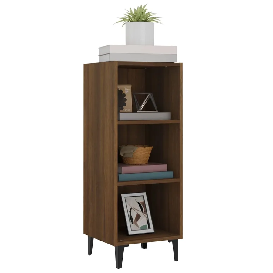 Buffet chêne marron 34,5x32,5x90 cm bois d'ingénierie - 4