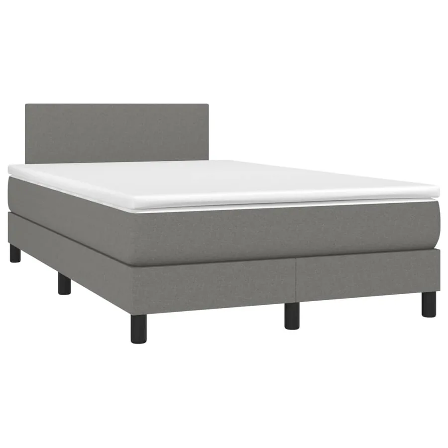 Sommier à lattes de lit avec matelas Gris foncé 120x200cm Tissu - 3