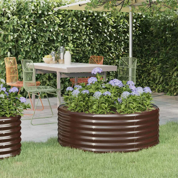 Lit surélevé de jardin Acier galvanisé marron