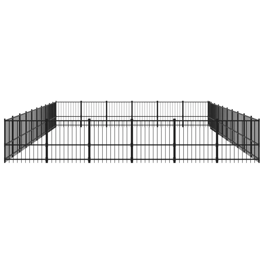 Chenil d'extérieur pour chiens Acier 56,45 m² - 4