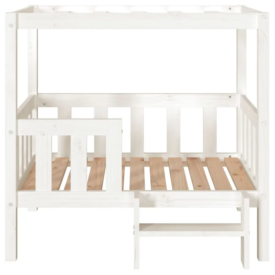 Lit pour chien Blanc 95,5x73,5x90 cm Bois de pin solide - 5