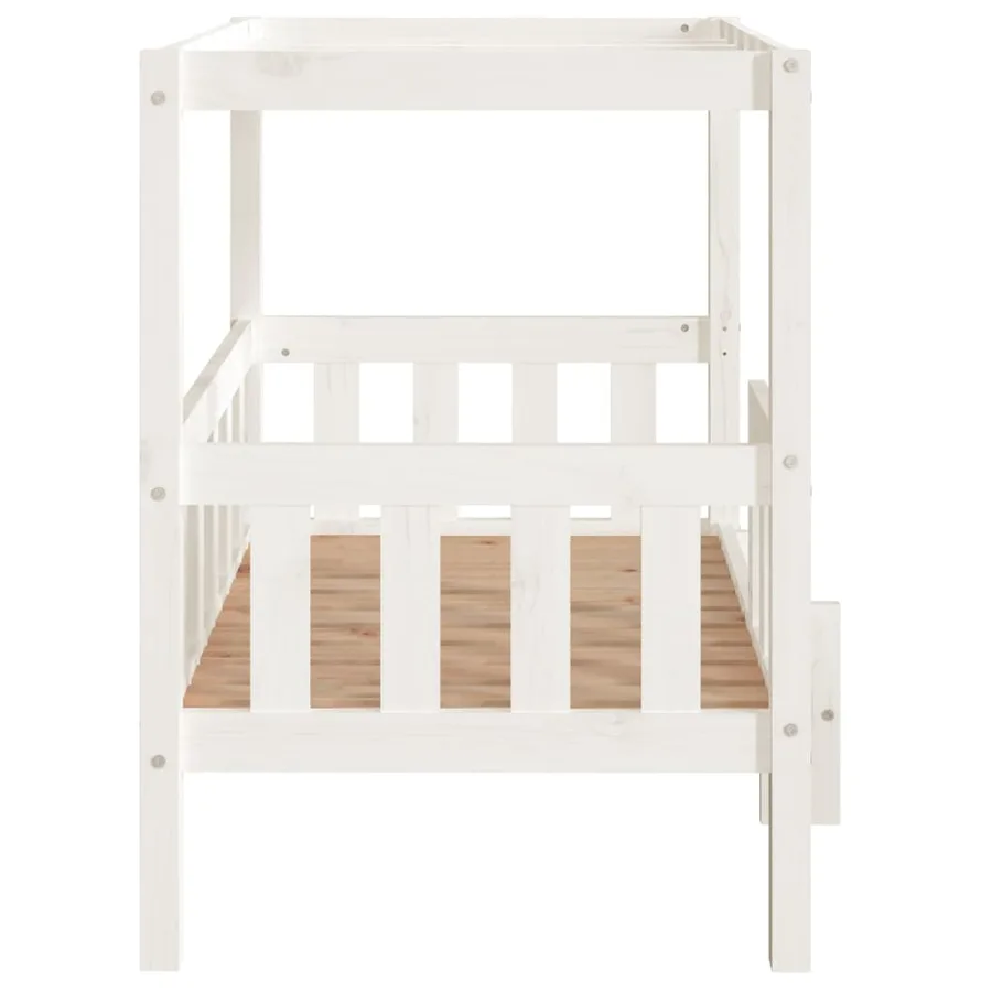 Lit pour chien Blanc 95,5x73,5x90 cm Bois de pin solide - 6