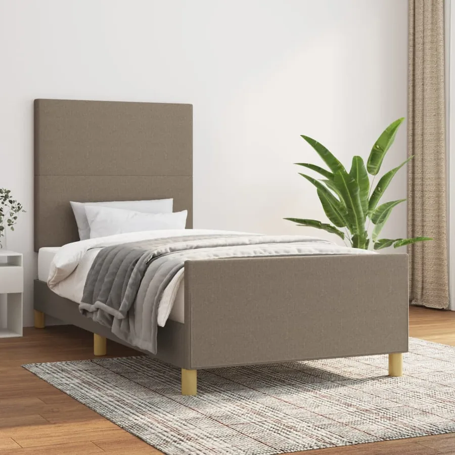 Cadre de lit sans matelas taupe 80x200 cm tissu