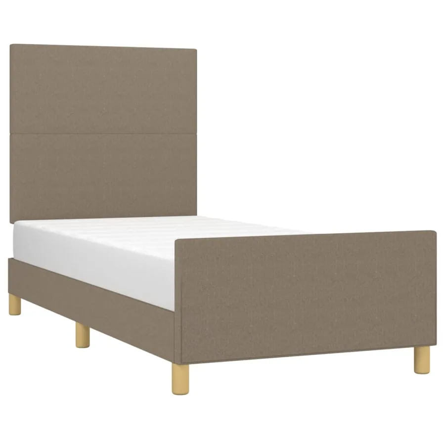 Cadre de lit sans matelas taupe 80x200 cm tissu - 3