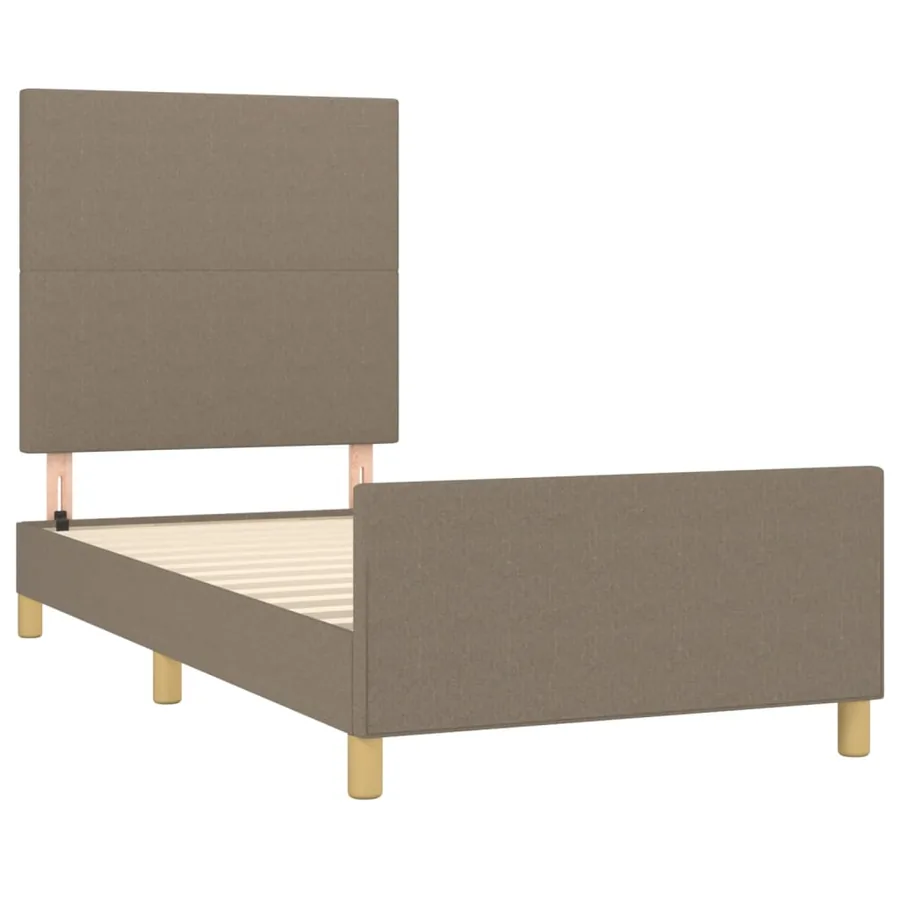 Cadre de lit sans matelas taupe 80x200 cm tissu - 4