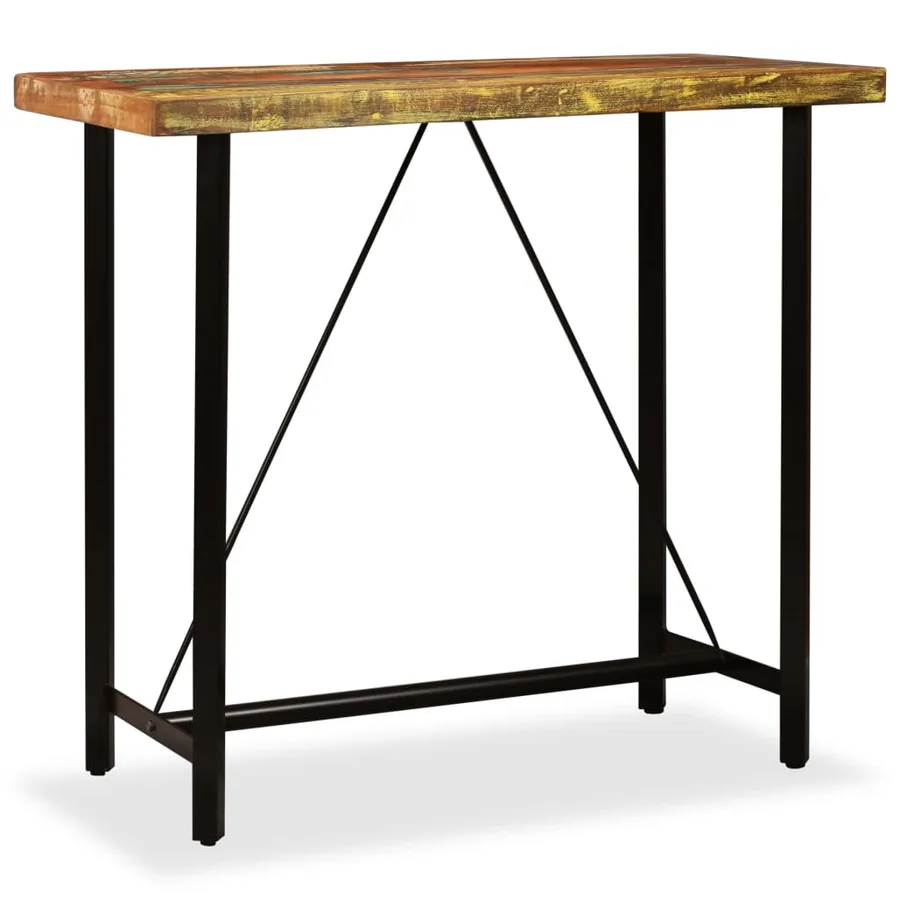Table de bar Bois massif de récupération 120x60x107 cm - 10