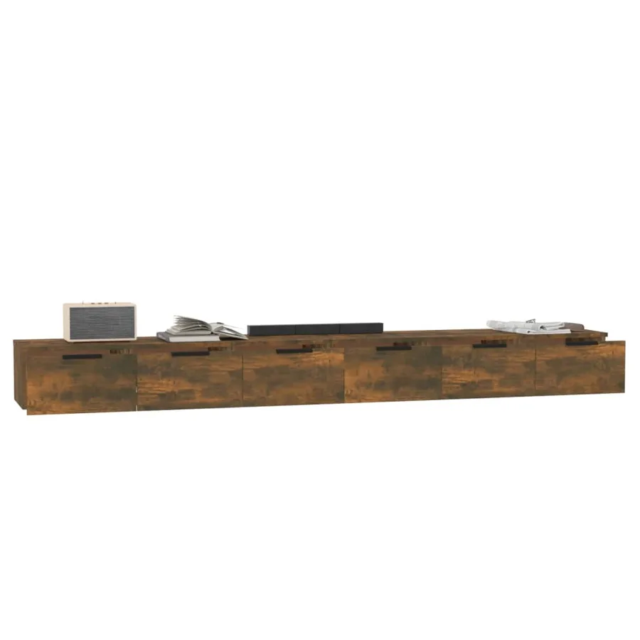 Armoires murales 2pcs Chêne fumé 102x30x20 cm Bois d'ingénierie - 4