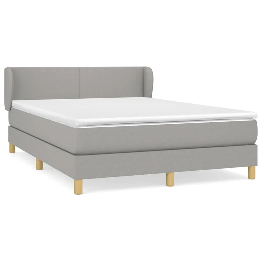Sommier à lattes de lit avec matelas Gris clair 140x190cm Tissu - 2