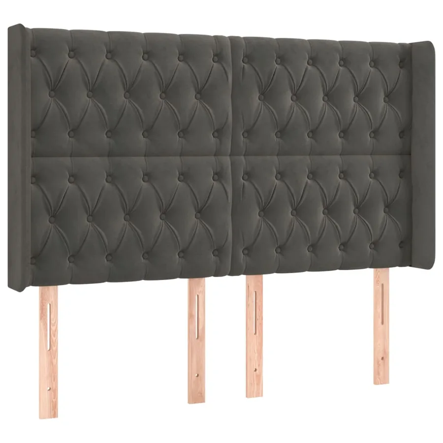 Sommier à lattes de lit matelas et LED Gris foncé 140x200 cm - 7