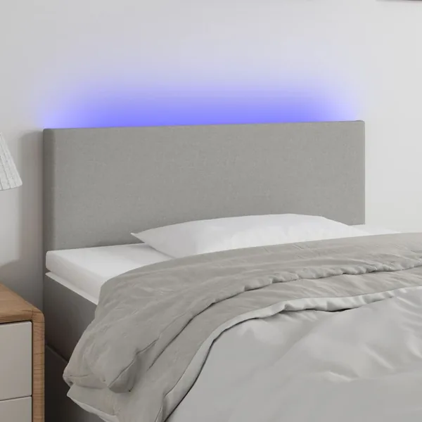 Tête de lit à LED Gris clair 90x5x78/88 cm Tissu