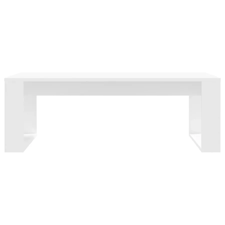 Table basse blanc 102x50x35 cm bois d'ingénierie - 4