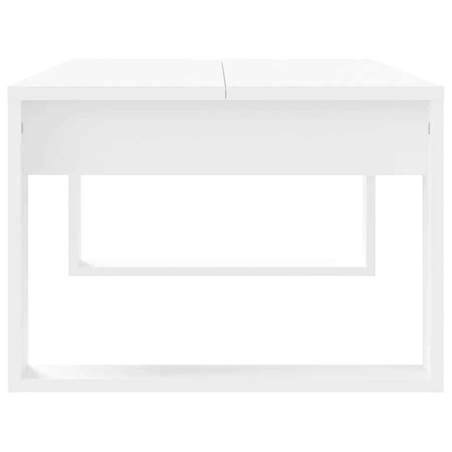 Table basse blanc 102x50x35 cm bois d'ingénierie - 5