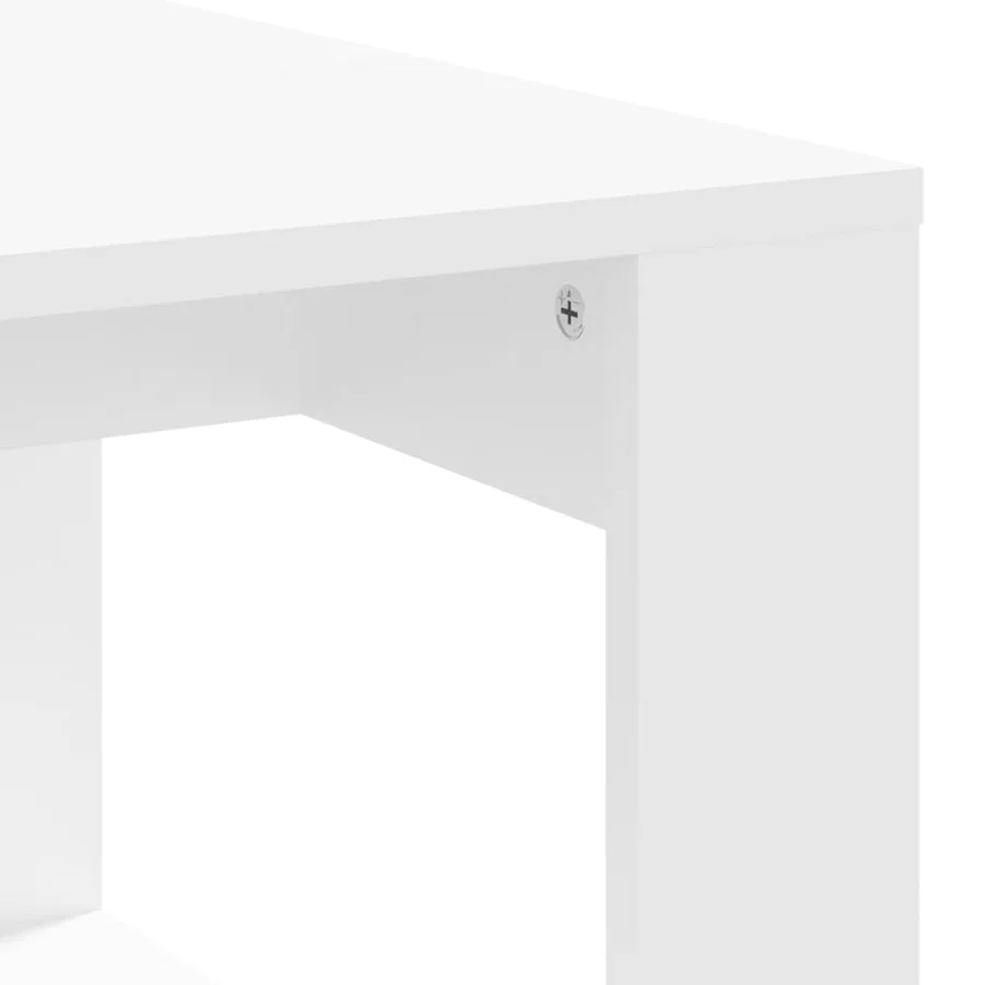 Table basse blanc 102x50x35 cm bois d'ingénierie - 7