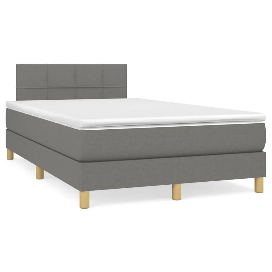 Sommier à lattes de lit avec matelas Gris foncé 120x200cm Tissu - 2